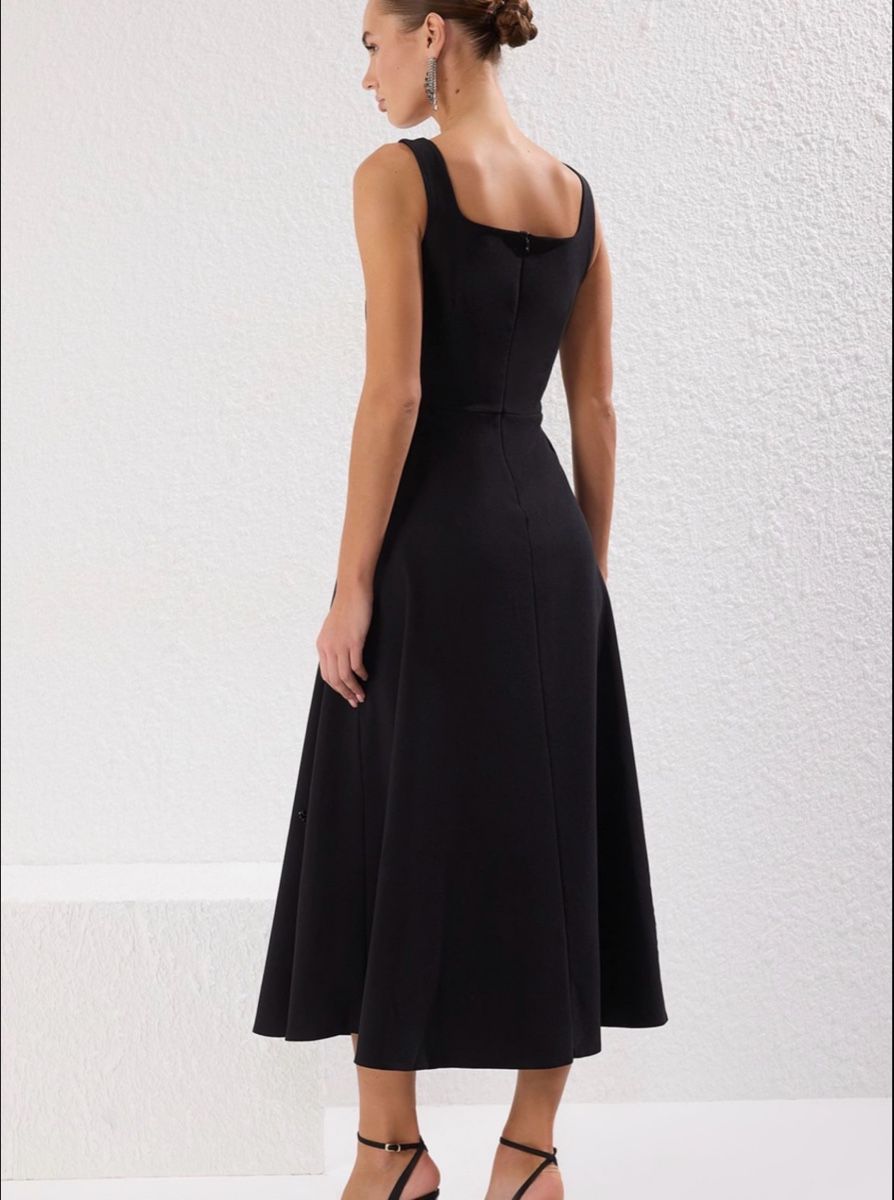 Vestiti: Elegantes, schwarzes Midikleid mit Perlen, Grösse 38 – Nuovo e nell'imballaggio originale da Bassersdorf venduto da leader07 1
