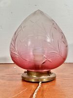 Unusual pink lamp with glass shade early 1900s