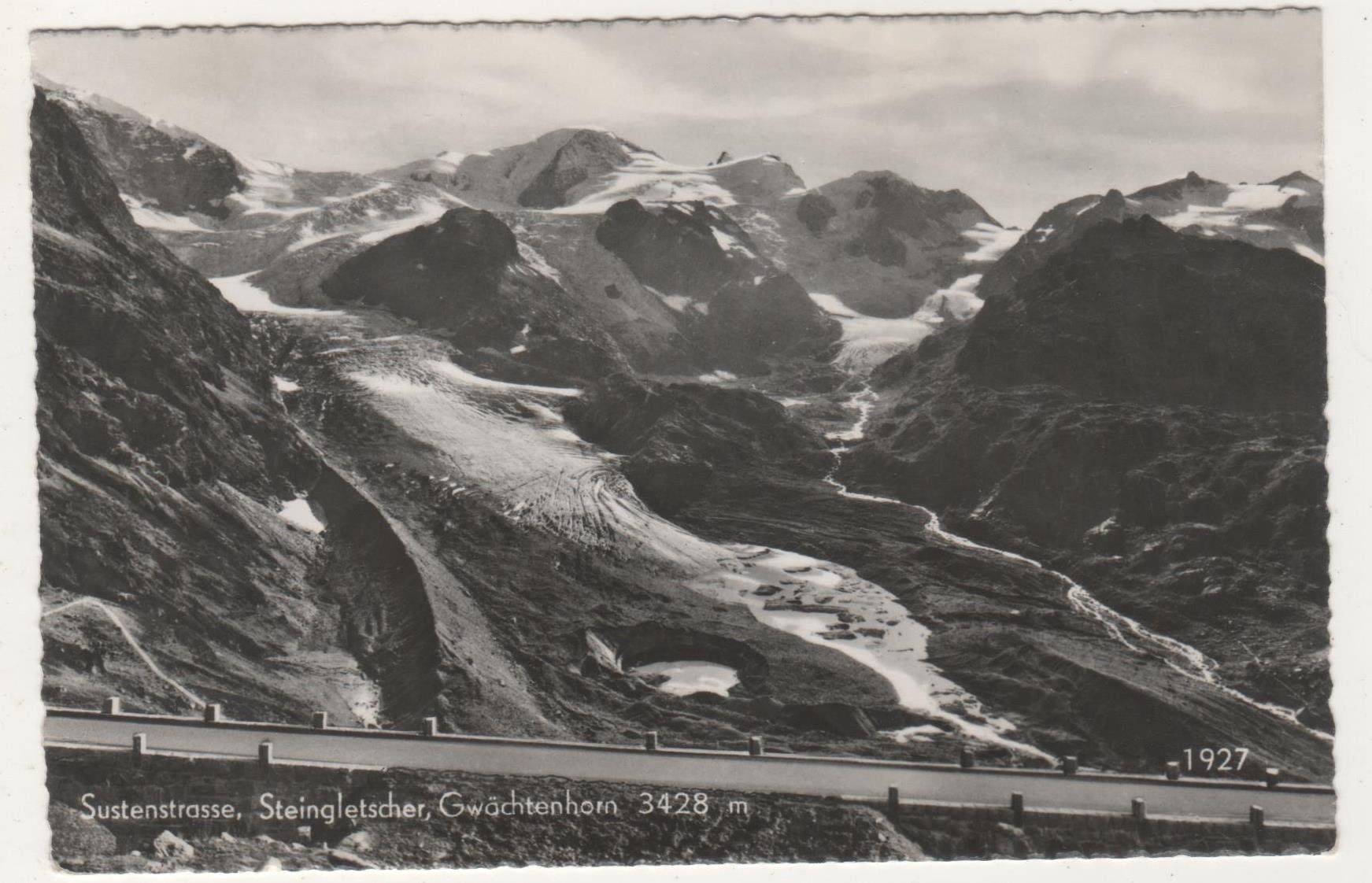 Cartoline postali: Ansichtskarte Sustenstrasse,Steingletscher,Gwächtenhorn 1948 – Usato da Remetschwil venduto da Hofiii