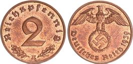 2 Pfennig Deutsches Reich Reichspfennig 1939 E