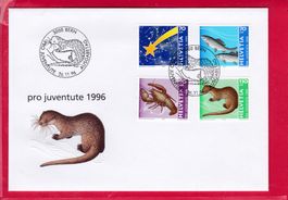 1996, FDC, SATZ, PJ, TIERE, WEIHNACTSMARKE,ÄSCHEN,FLUSSKREBS