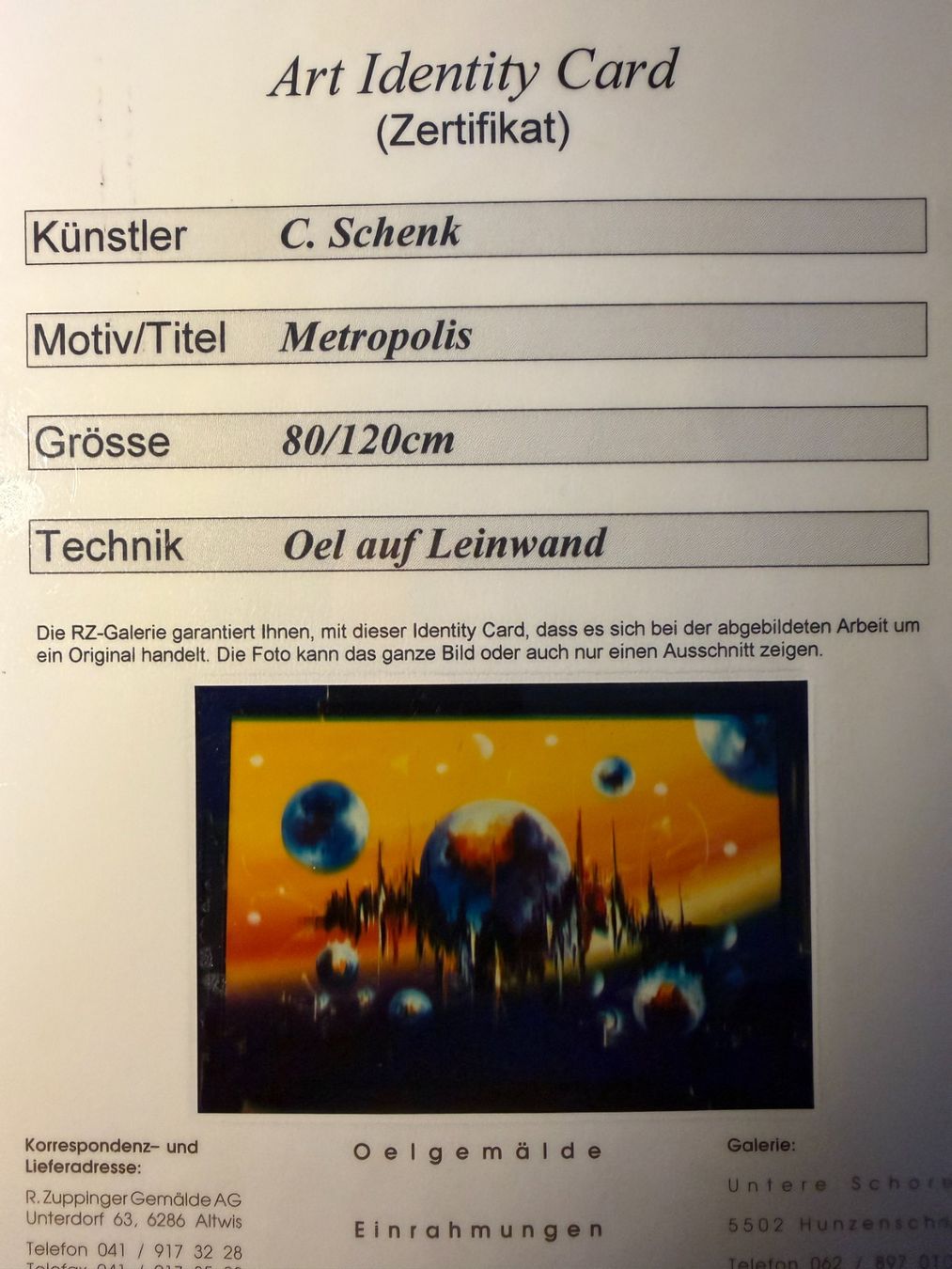 Dipinti: Oelgemälde von Claus Schenk – Usato da Pfeffingen venduto da McStrada 2
