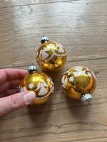 3-teiliges Set westdeutscher Weihnachtsdekoration in Gelb 