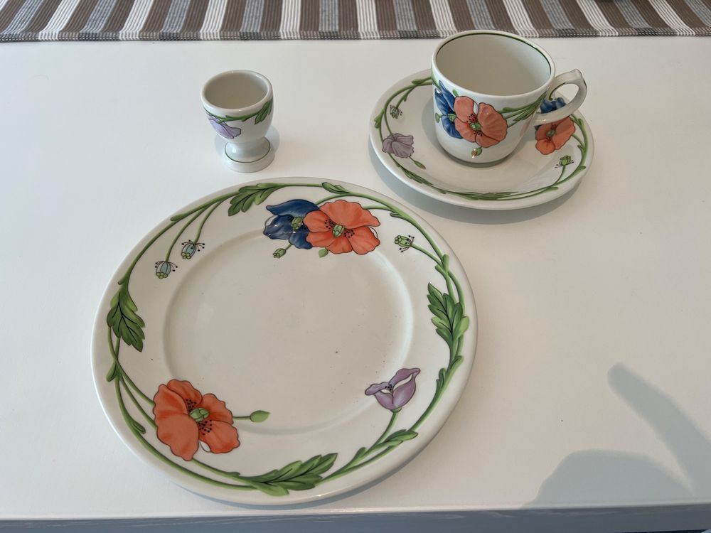 Service à Petit-déjeuner Atlantis Teos 16 Pièces Pour 4 Personnes - Porcelaine élégante - Passable Au Lave-vaisselle