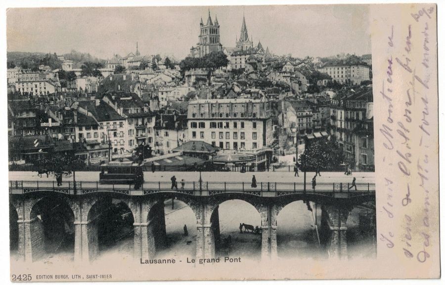 Cartoline postali: Lausanne, le grand Pont, circulée 1904 – Usato da Frauenfeld venduto da POML