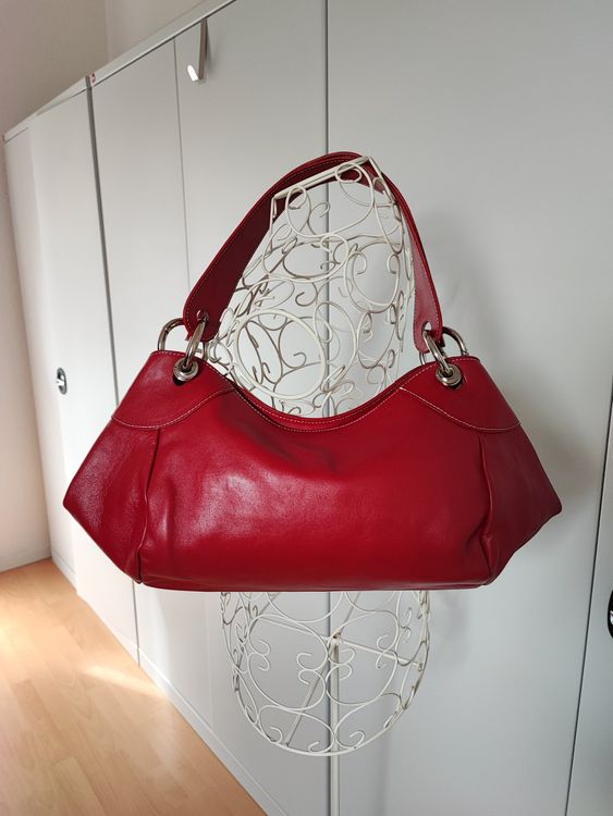 Sac en cuir rouge double hanse Kaufen auf Ricardo