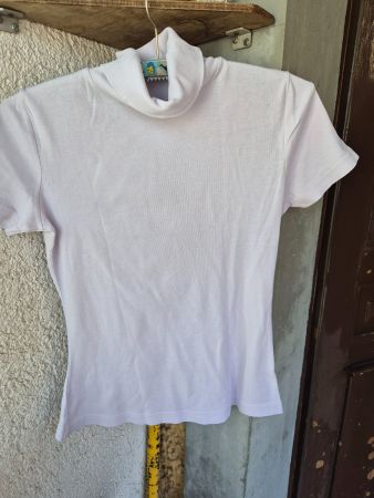 Damen T-Shirt mit Rollkragen weiss gebraucht Zustand