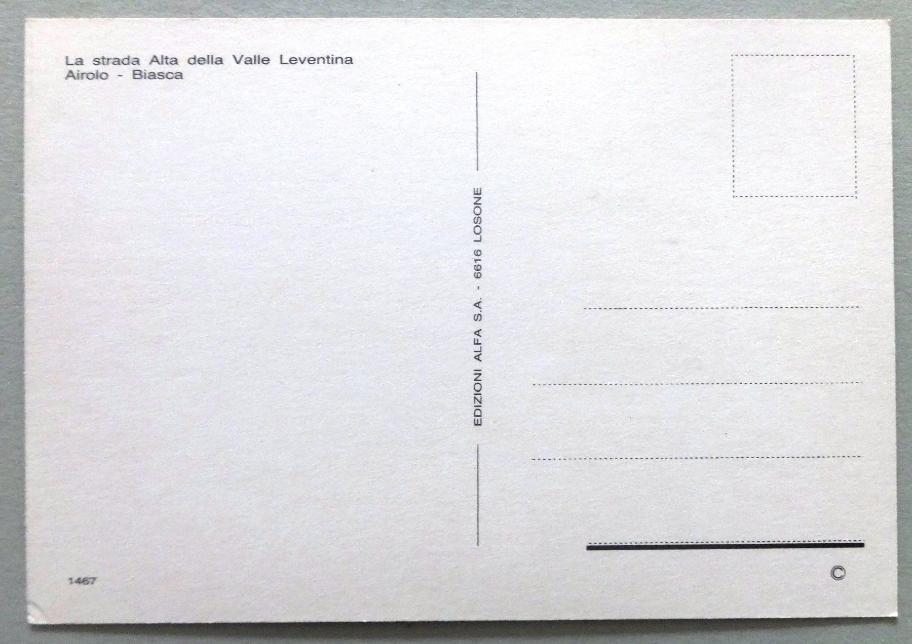 Cartes postales: La strada Alta della Valle Leventina – D'occasion à Fétigny par Billy2miny 1