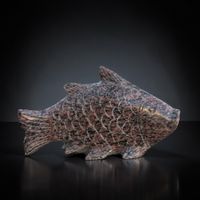 Koi Fisch Granit Skulptur Gartenfigur Steinfigur Reichtum Sy