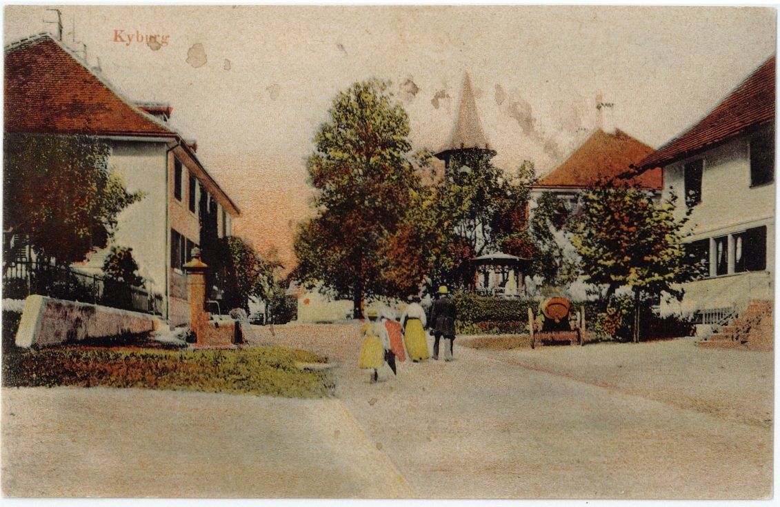Cartoline postali: ZH 139 Kyburg belebt 1907 – Usato da Fribourg venduto da philafri