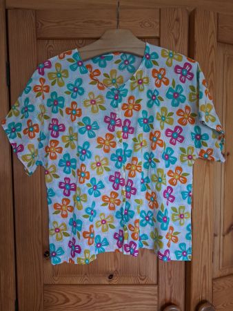 Bluse Gudrun Sjödén Baumwolle bunt Blumenmuster Grösse M