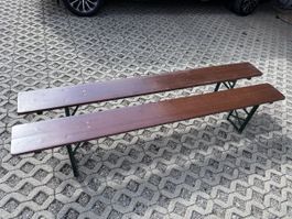 2x Bierbank Holz braun Festbank