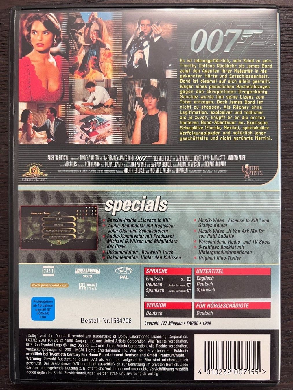 Tutti i DVDs: 007 Lizenz zum Töten – Usato da Zürich venduto da FilmFreunde 1