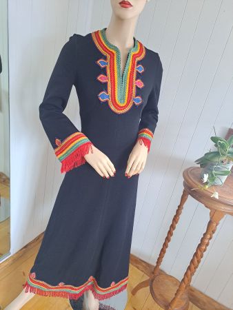 MODISSA Kaftankleid Kleid Dress Vintage 60s Wollkleid