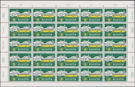 1953, Nr.314.3.05 Bogen mit Abart Hausfront retouchiert.