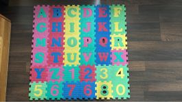 Spielmatte Schaumstoff Puzzle Buchstaben Zahlen