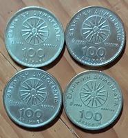 4x Griechische 100 Drachmen Münzen 
