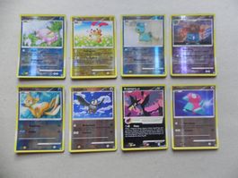 8 Pokémon Sammelkarten 2008 Text Deutsch 50-80 KP glänzend