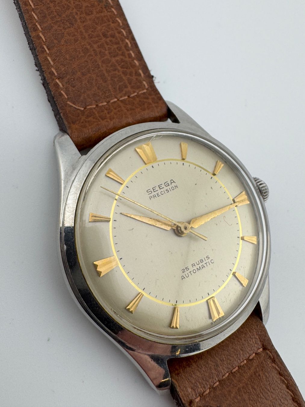 Swiss Orologi: Seega Precision Automatic tres rare herrenuhr gross – Usato da Biel/Bienne venduto da upi_7vwn 3