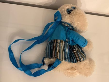 Neuwertiger Stofftier Rucksack für Mädchen, Hundin mit Rock