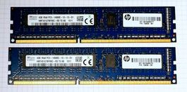 SK HYNIX 2× 4GB 1R×8 PC3  - 14900E Unbuffered ECC Server RAM