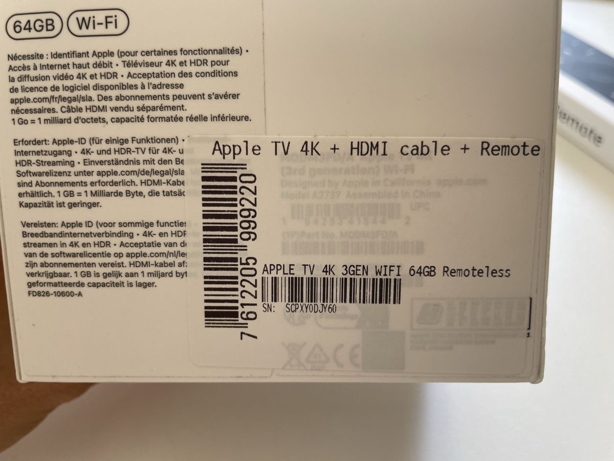Apple Lettore multimediale & Streamer: Apple TV Box und Remote – Nuovo e nell'imballaggio originale da Bern venduto da PNataly 3