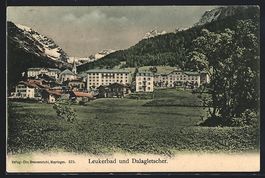 Leukerbad, Ortsansicht mit Dalagletscher