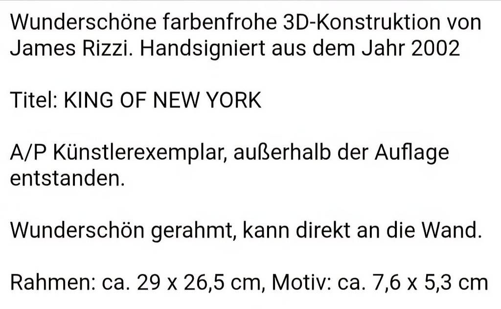 Foto & Immagini: James Rizzi 2002,3D ,künstlerexemplar – Usato da Riehen venduto da harald13 2