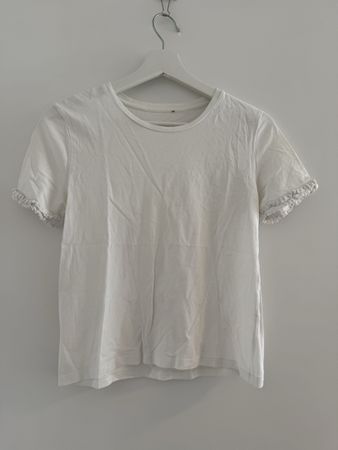 T-Shirt Damen weiss mit Rüschenärmeln guter Zustand