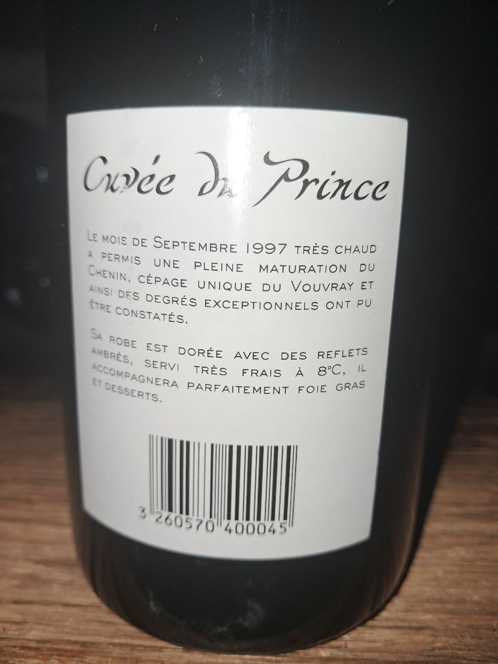 Vino: Cuvée du Prince-Vouvray Moelleux 1997 – Nuovo e nell'imballaggio originale da Le locle venduto da juliensaran 4