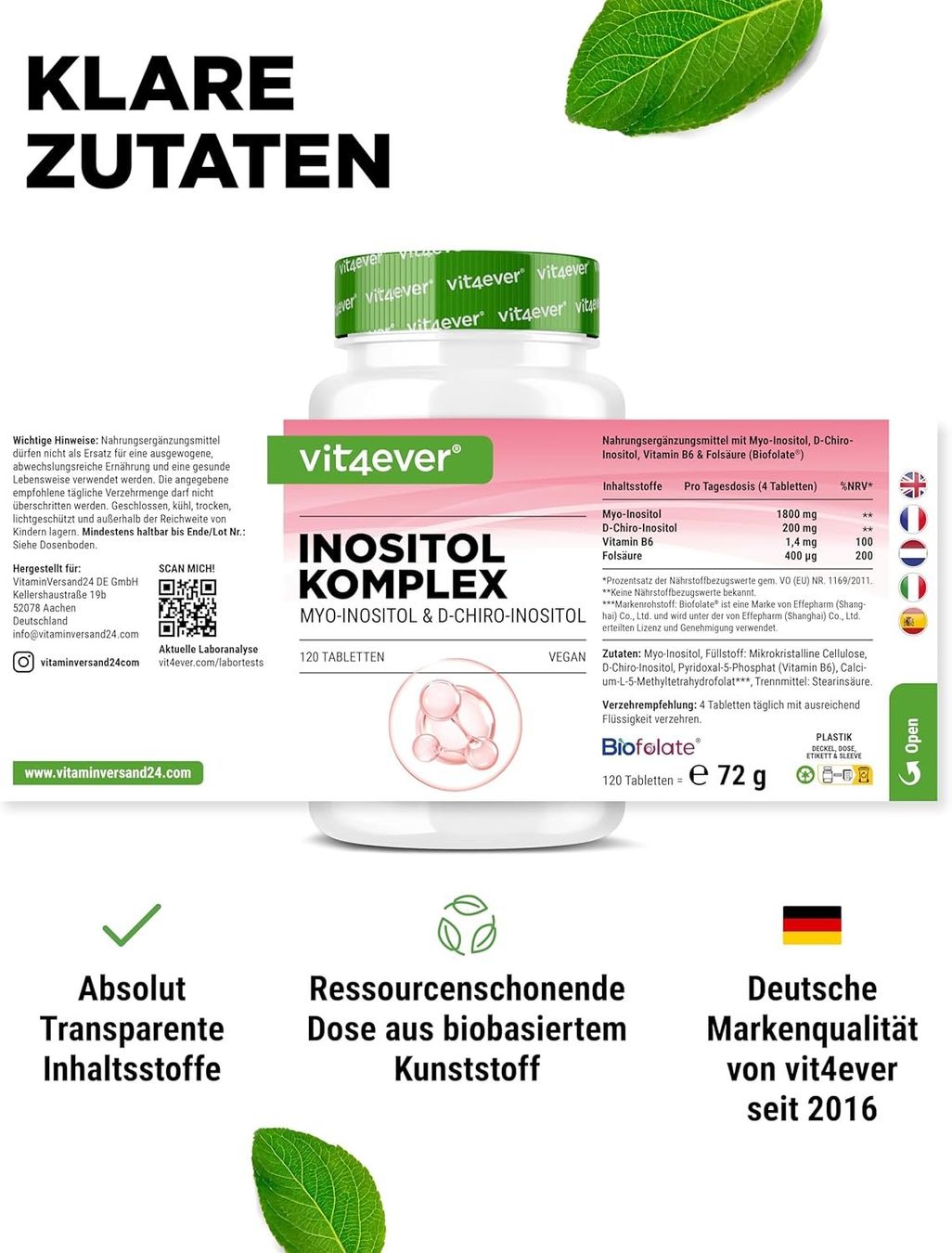 Cibi & Specialità: Inositol Komplex 2000mg Kinderwunsch 120 Tbl – Nuovo e nell'imballaggio originale da Suhr venduto da SchnapperCH 4
