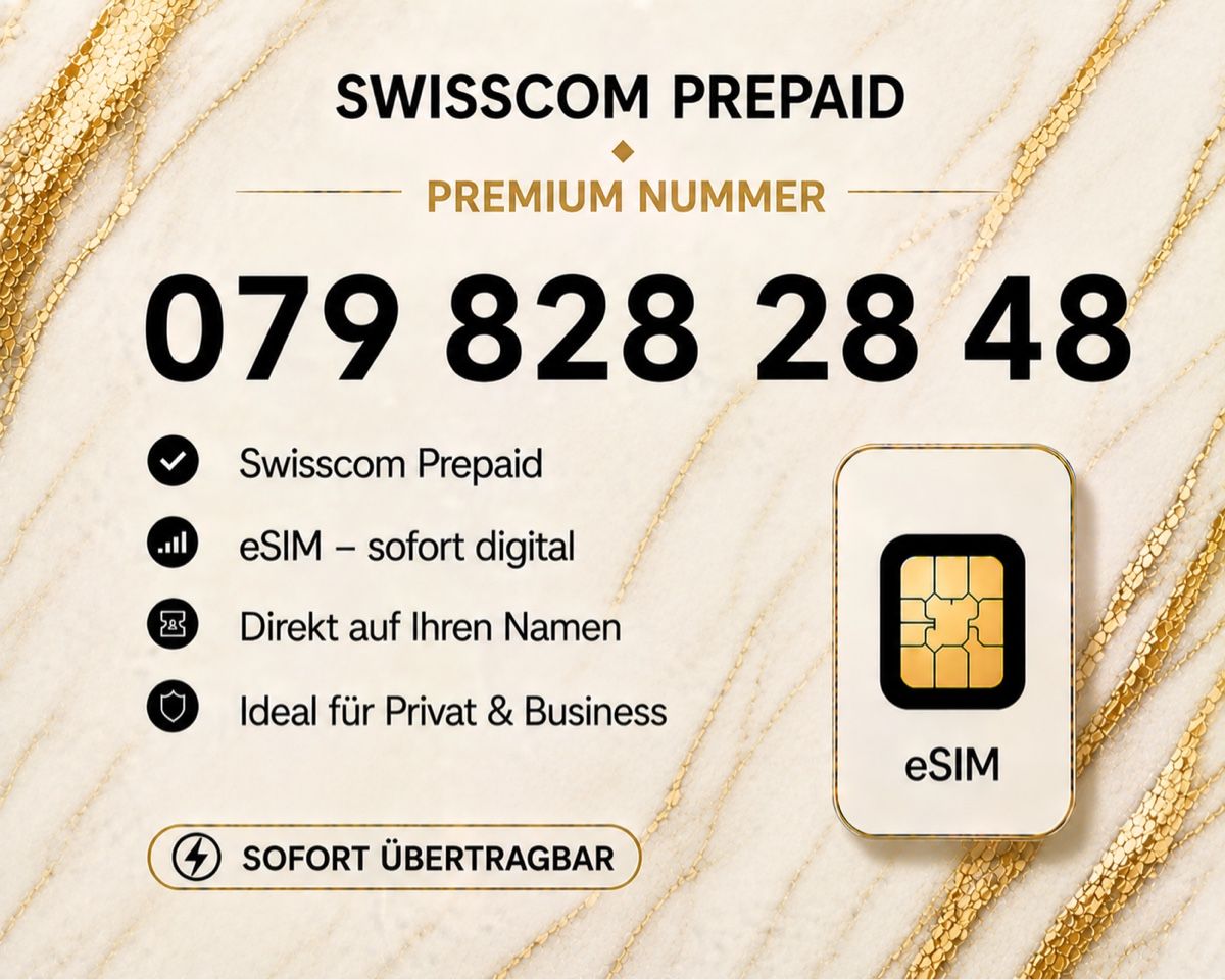 Swisscom PrePaid-Karten: Swisscom Prepaid Premium Nummer – Neu und originalverpackt aus Rotkreuz von 079shop