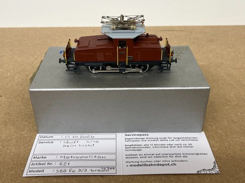 Metropolitan Modellini di ferrovie: SBB Ee 3/3 Metropolitan DC – Usato da Büsserach venduto da ModellbahnDepot 7