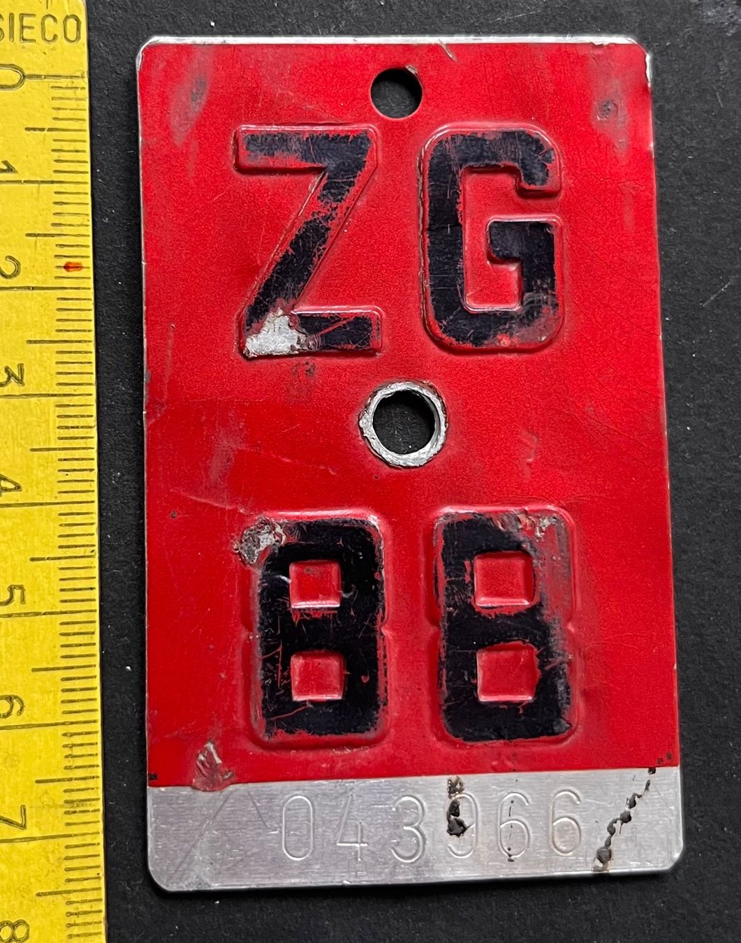 Insegne: ZG 88 Velonummer Kanton Zug – Usato da Ostermundigen venduto da DaxKarten-75