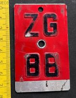 ZG 88 Velonummer Kanton Zug