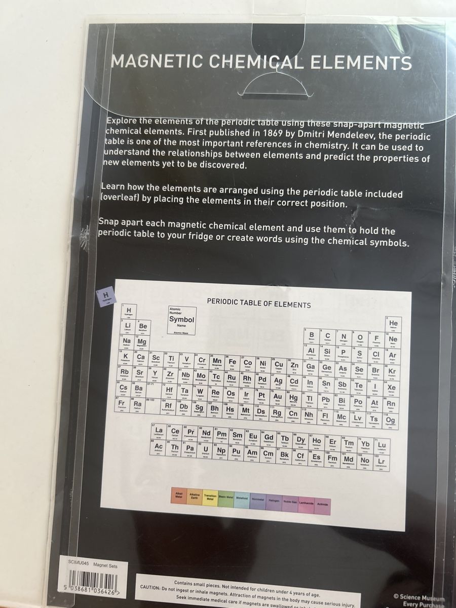 Giochi: Science Museum Magnetic Chemical elements – Nuovo e nell'imballaggio originale da Blonay venduto da lucy20102012