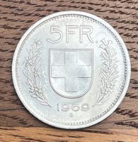 Silber Fünfliber Jahrgang 1969 vorzüglich-unzirkuliert