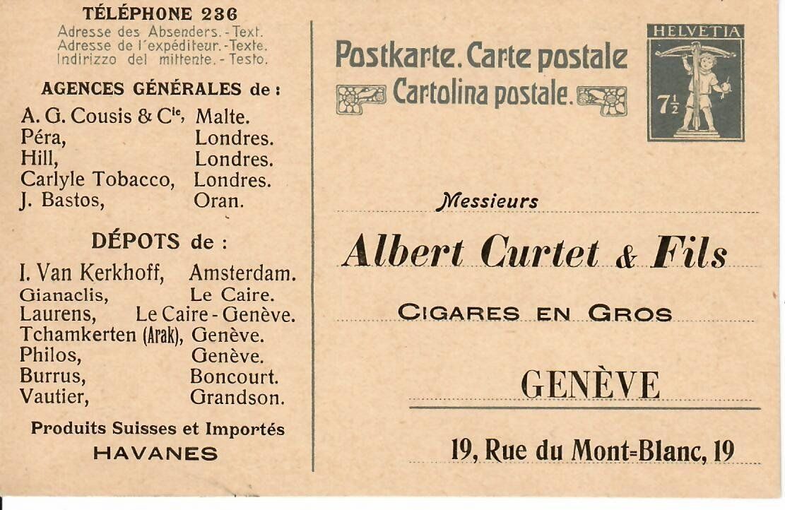Tutti i francobolli: PK, Albert Curtet & Fils Genf – Usato da Hochdorf venduto da Ziegel-16
