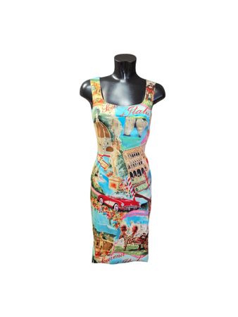Dolce & Gabbana Italian Souvenir Print Dress
