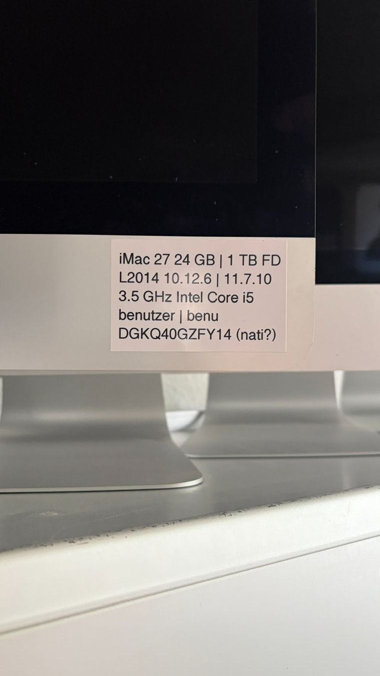 Apple PC: iMac 27" Retina 5K, Ende 2014 – Usato da Wetzikon ZH venduto da sertom26 2