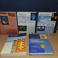 Chemie-, Physik-, Bio-Bücher für Maturitätsschule, Top!