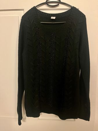 Zebra Pullover gehäckelt L black