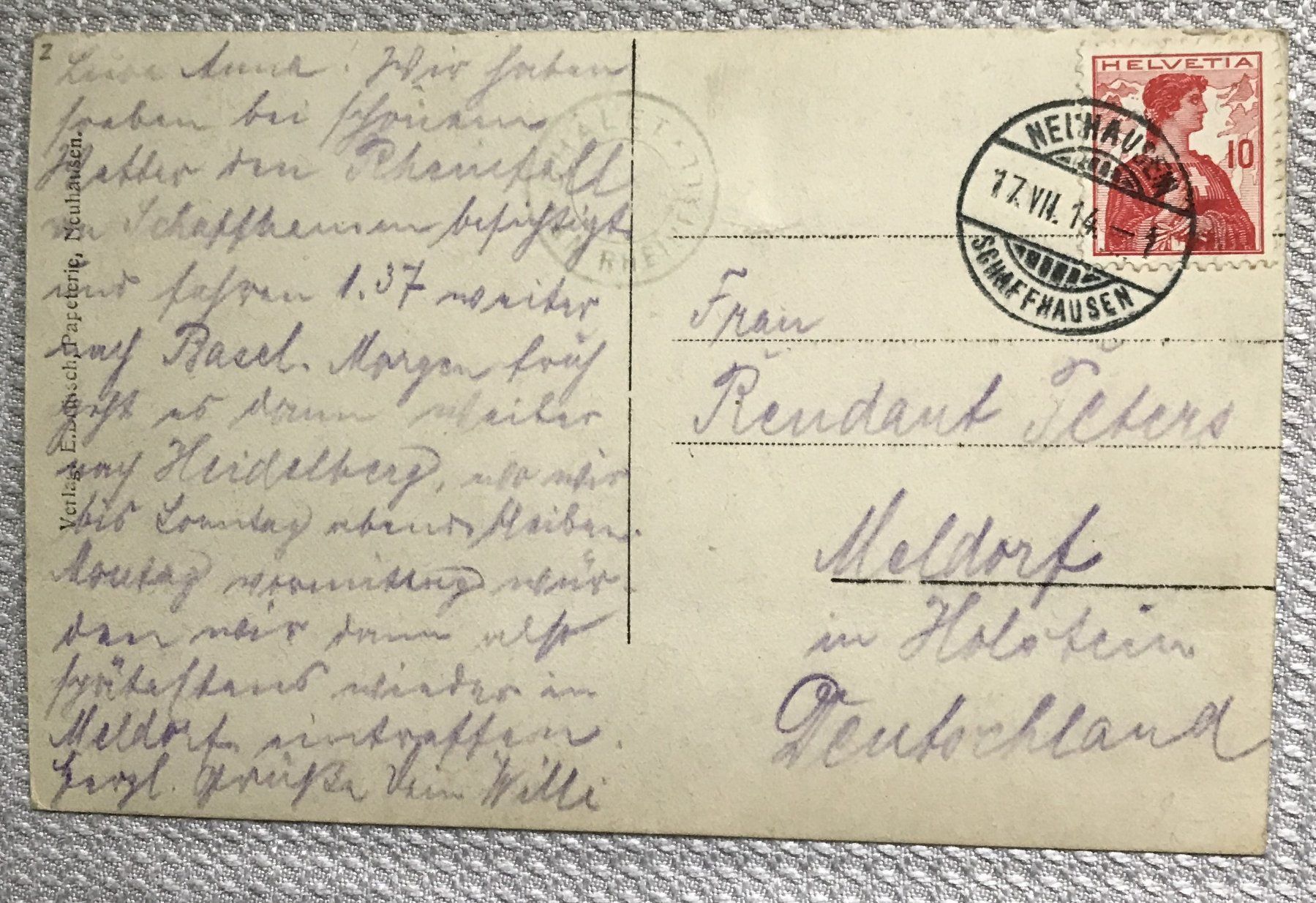 Cartoline postali: ALTE ANSICHTSKARTE RHEINFALL – Usato da Ostermundigen venduto da wini63 1