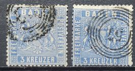 Baden Mi-Nr.10 a/b gestempelt Gutes Erhaltung 120 Fr