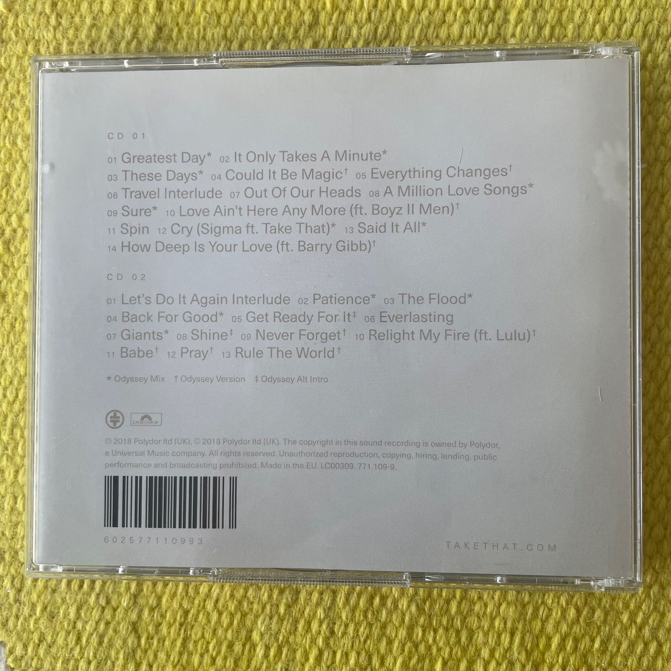 CD: TAKE THAT-2CD ODYSSEY – Usato da Rorschacherberg venduto da CD-Roli 1