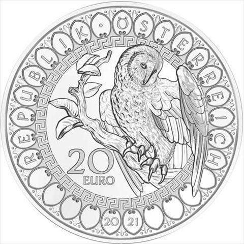 Tutti le monete: 20 Euro Silbermünze EULE mit Swarovsky Augen – Usato da Dagmersellen venduto da dribbeldrago10 1