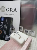 Bague argent diamant de moissanite de 0,35 ct certifié GRA