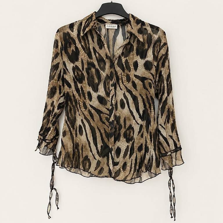Blusen:  CANDA Bluse mit Animal-Print & Rüschen – Gebraucht aus Schaffhausen von tut_85dq
