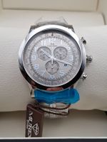 Eleganter Chronograph,47mm,Tachymeter Kreis,Silber, 2J.Gar.