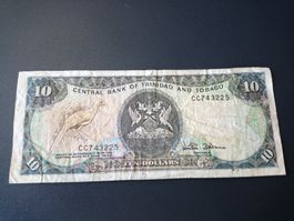 10 Dollar Note, Trinidad und Tobago, CC743225, Top Zustand